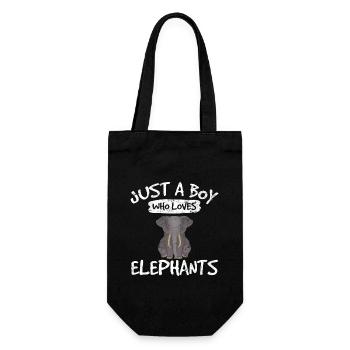 Just A Boy Who Loves Elephants Funny Elephant Love - Gift Bag for Bottles - black - Front