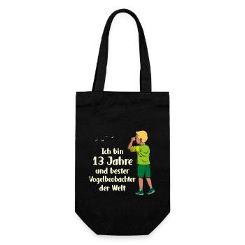 Ich bin 13 - Jungen Vogelbeobachtung - Geschenkbeutel für Flaschen - Schwarz - Vorne