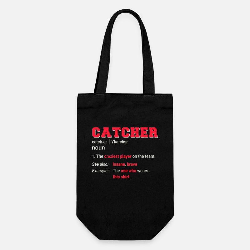 Baseball Catcher Softball Catcher Player Funny - Geschenkbeutel für Flaschen - Schwarz