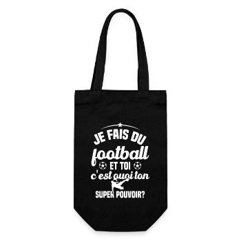 Humour cadeau foot / Je fais du football - Sac à bouteille - noir - Devant