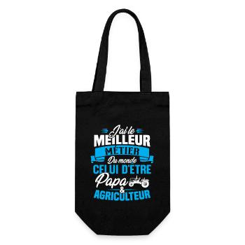 Papa et agriculteur, Cadeau papa agriculteur - Sac à bouteille - noir - Devant