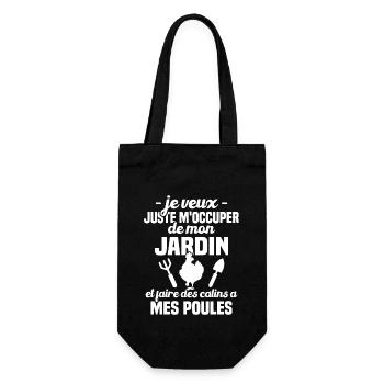 M'occuper de mon jardin, Cadeau jardinier poules - Sac à bouteille - noir - Devant