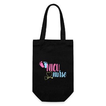 NICU Nurse Gift for Women - Gift Bag for Bottles - black - Front
