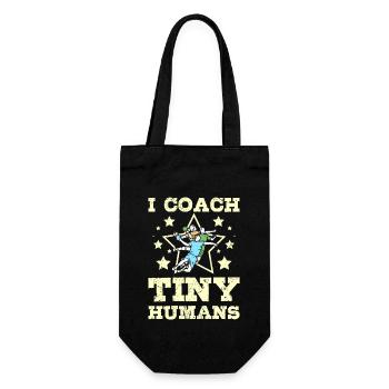 I coach tiny humans Handball - Geschenkbeutel für Flaschen - Schwarz - Vorne