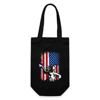 Usa American flag handball 4th of july - Geschenkbeutel für Flaschen - Schwarz - Vorne