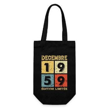 Anniversaire Vintage Idée Cadeau Décembre 1959 - Sac à bouteille - noir - Devant