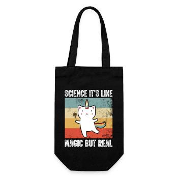 Science It s Like Magic but Real Retro - Gift Bag for Bottles - black - Front