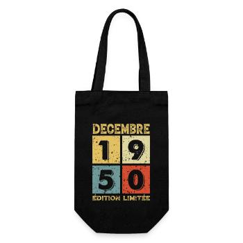 Anniversaire Vintage Idée Cadeau Décembre 1950 - Sac à bouteille - noir - Devant