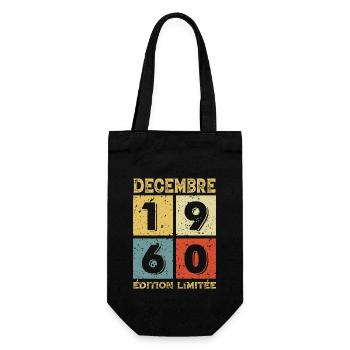 Anniversaire Vintage Idée Cadeau Décembre 1960 - Sac à bouteille - noir - Devant