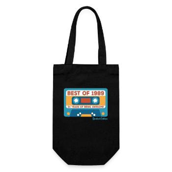 1989 Vintage Vintage Retro Geburtstagsgeschenk - Geschenkbeutel für Flaschen - Schwarz - Vorne