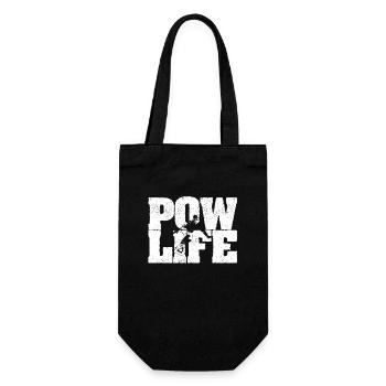 Powlife Funny Schnee Pulverschnee Pow Life Winter - Geschenkbeutel für Flaschen - Schwarz - Vorne
