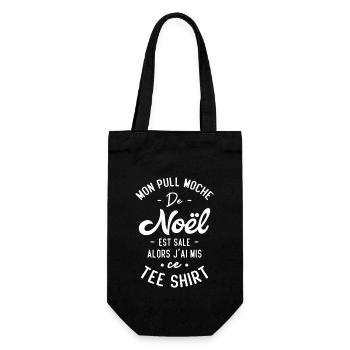 Mon pull moche de Noël est sale humour cadeau - Sac à bouteille - noir - Devant