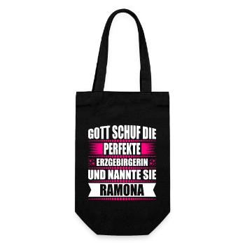 Erzgebirge Frau Namen Sachsen Ramona - Geschenkbeutel für Flaschen - Schwarz - Vorne