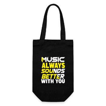 Music always sounds better with you - Gift Bag for Bottles - black - Front