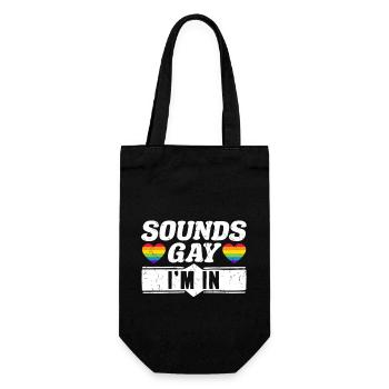 LGBT Gay Pride Month Sounds Gay Im In Heart - Gift Bag for Bottles - black - Front