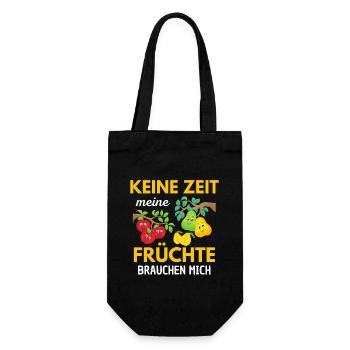 Keine Zeit meine Früchte brauchen mich - Geschenkbeutel für Flaschen - Schwarz - Vorne