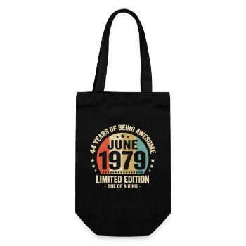 June 1979 44 years anniversary vintage gift idea - Gift Bag for Bottles - black - Front