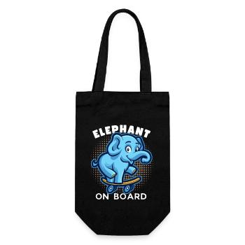Funny skater elephant on skateboard saying - Gift Bag for Bottles - black - Front