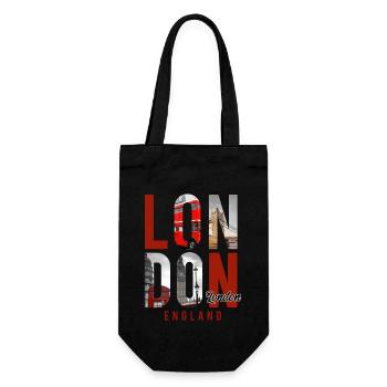 Londoner Stadt - Geschenkbeutel für Flaschen - Schwarz - Vorne