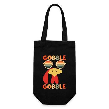 Drôle Retro Turkey Gobble Gobble Noël Thanksg - Sac à bouteille - noir - Devant