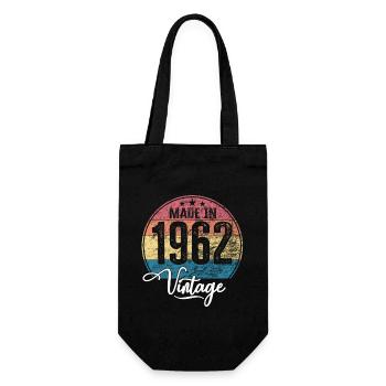 Vintage Made in 1962 Geburtsjahr 1962 Geburtstag - Geschenkbeutel für Flaschen - Schwarz - Vorne