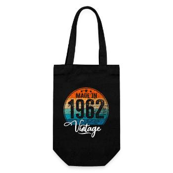 Vintage Made in 1962 Geburtsjahr 1962 Geburtstag - Geschenkbeutel für Flaschen - Schwarz - Vorne