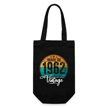 Vintage Made in 1962 Geburtsjahr 1962 Geburtstag - Geschenkbeutel für Flaschen - Schwarz - Vorne