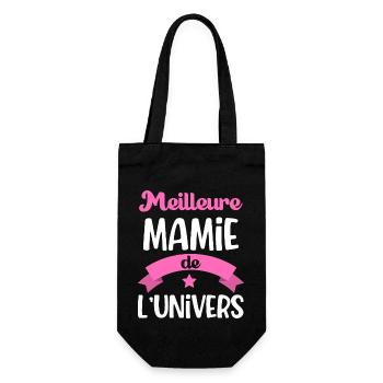 Meilleure mamie de l'univers Idée cadeau noël - Sac à bouteille - noir - Devant