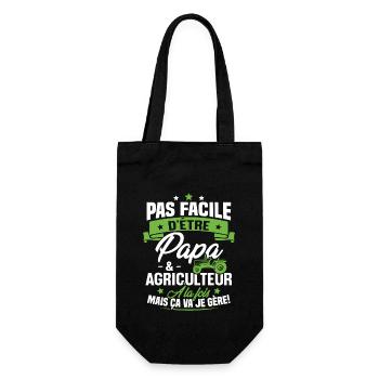 Pas facile d'être papa et agriculteur - Sac à bouteille - noir - Devant