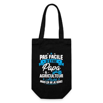 Pas facile d'être papa et agriculteur - Sac à bouteille - noir - Devant