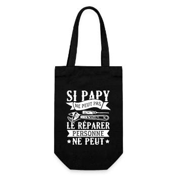 si papy ne peut pas le réparer, personne ne peut - Sac à bouteille - noir - Devant