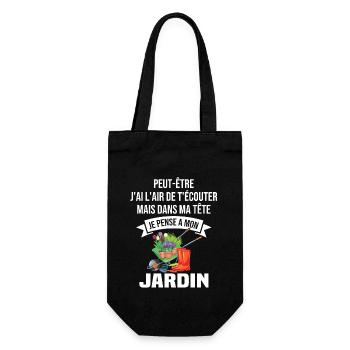 Dans ma tête je pense a mon jardin - Sac à bouteille - noir - Devant