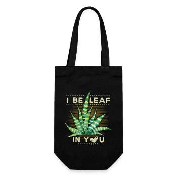 Sansevieria Bogenhanf Pflanze Zimmerpflanze Spruch - Geschenkbeutel für Flaschen - Schwarz - Vorne