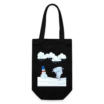 cute winter snowman and wind - Gift Bag for Bottles - black - Front