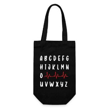 PQRST Nurse ECG Registered Nursing RN Student - Gift Bag for Bottles - black - Front