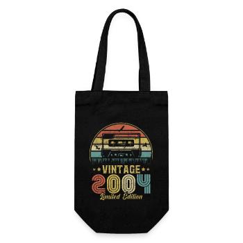 Vintage-Kassette 2004 - Geschenkbeutel für Flaschen - Schwarz - Vorne