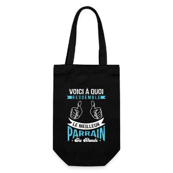 Voici à quoi ressemble le meilleur parrain - Sac à bouteille - noir - Devant