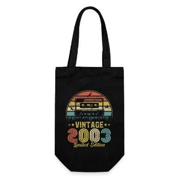 Vintage-Kassette 2003 - Geschenkbeutel für Flaschen - Schwarz - Vorne