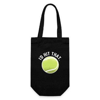 I would hit the tennis ball sports player - Gift Bag for Bottles - black - Front