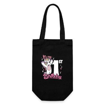 1st Birthday Kids Unicorn First Birthday - Gift Bag for Bottles - black - Front