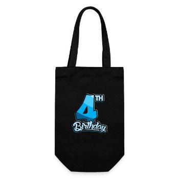 4th Birthday Kids Toodler Four Birthday - Gift Bag for Bottles - black - Front