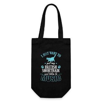 Pet my British Shorthair and listen to Music - Gift Bag for Bottles - black - Front
