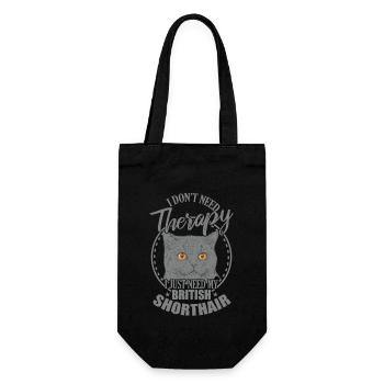 Don't need Therapy need my British Shorthair - Gift Bag for Bottles - black - Front