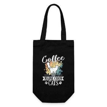 Coffee and Maine Coon Cats Pet Cat - Gift Bag for Bottles - black - Front
