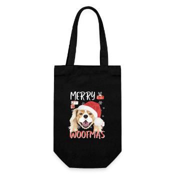 King Charles Spaniel Merry Christmas - Gift Bag for Bottles - black - Front