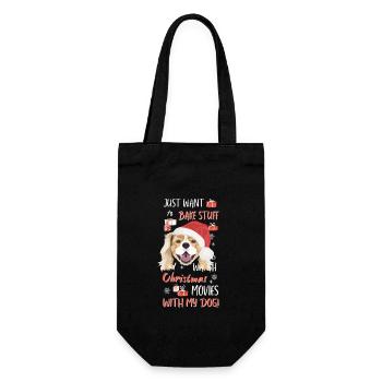 King Charles Spaniel Merry Christmas - Gift Bag for Bottles - black - Front