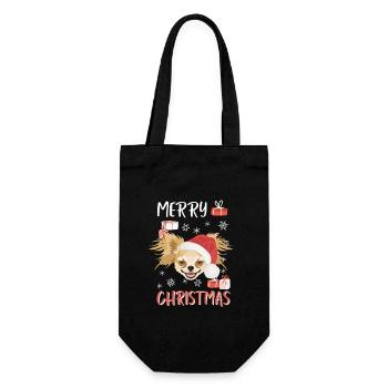 Chihuahua Merry Christmas - Gift Bag for Bottles - black - Front