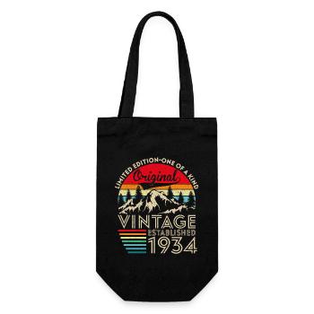 Original Vintage Établi En 1934 Anniversaire - Sac à bouteille - noir - Devant