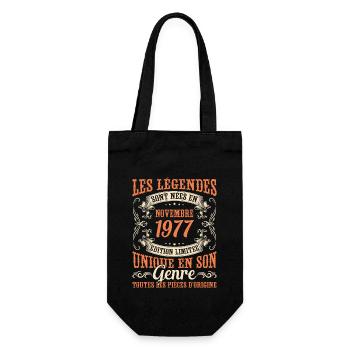 Les Légendes Sont Nées En Novembre 1977 Cadeau - Sac à bouteille - noir - Devant
