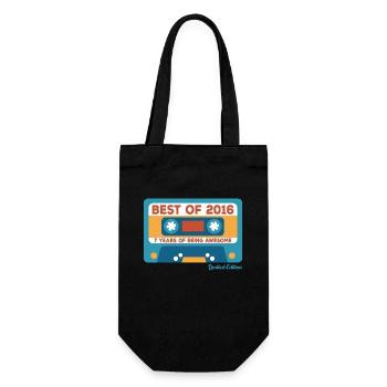 2016 Vintage Vintage Retro Birthday Gift - Gift Bag for Bottles - black - Front
